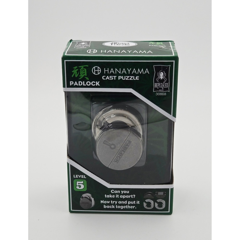 Hanayama Padlock Cast Puzzle Level 5 BePuzzled Metal Brain Teaser 30868